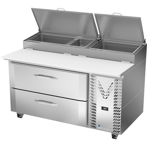 Victory Refrigeration VPP60HC-2 60" Stainless Steel One-Section 2 Drawer Pizza Prep Table