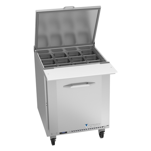 Victory Refrigeration VSP27HC-12B UltraSpec™ 27" Wide 12 Pan Mega Top Sandwich Prep Table 