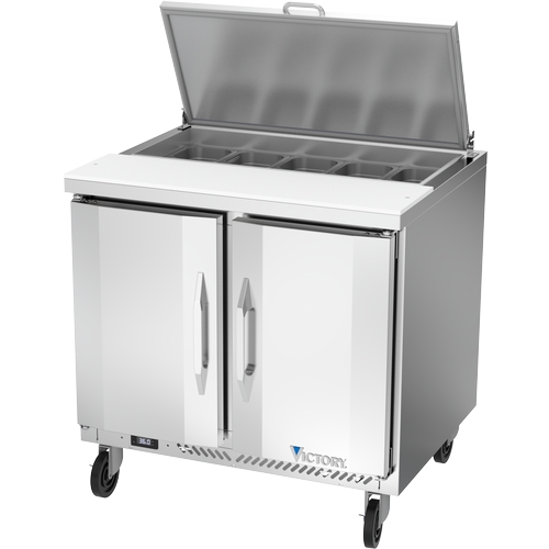 Victory Refrigeration VSP36HC-10 UltraSpec™ 36" One-Section 10 Pan Sandwich Prep Table
