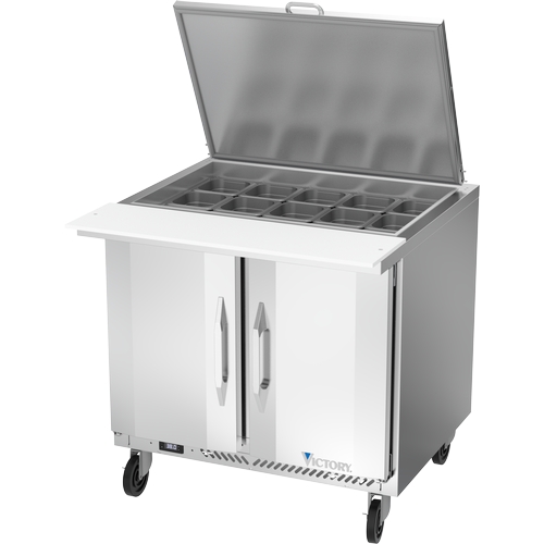 Victory Refrigeration VSP36HC-15B UltraSpec™ 36" One-Section 15 Pan Mega Top Prep Table