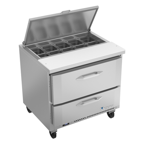 Victory Refrigeration VSPD36HC-10-2 UltraSpec™ 36" Stainless Steel Sandwich Prep Table 