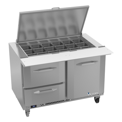 Victory Refrigeration VSPD48HC-18B-2 UltraSpec™ 48" Two-Section Sandwich Prep Table 
