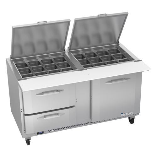 Victory Refrigeration VSPD60HC-24B-2 UltraSpec™ 60" (24) Pan Mega Top Prep Table w/ 2 Drawers