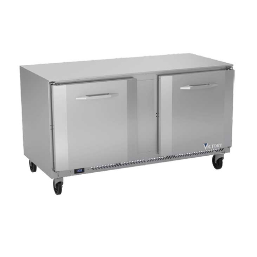 Victory Refrigeration VUF60HC 60" Two-Section Double Door Undercounter Freezer