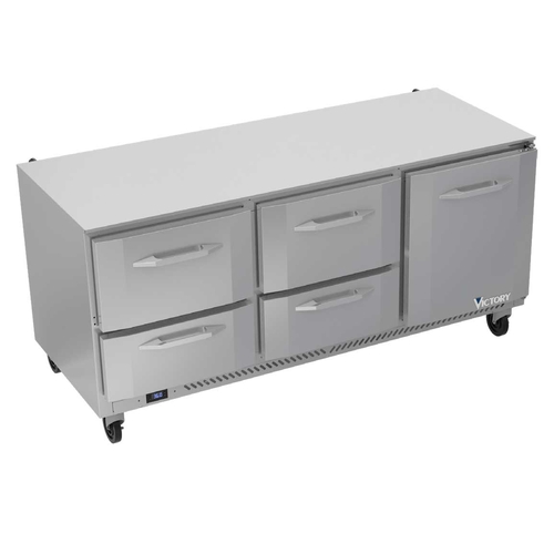 Victory Refrigeration VURD72HC-4 72" Three-Section 4 Drawer Undercounter Refrigerator