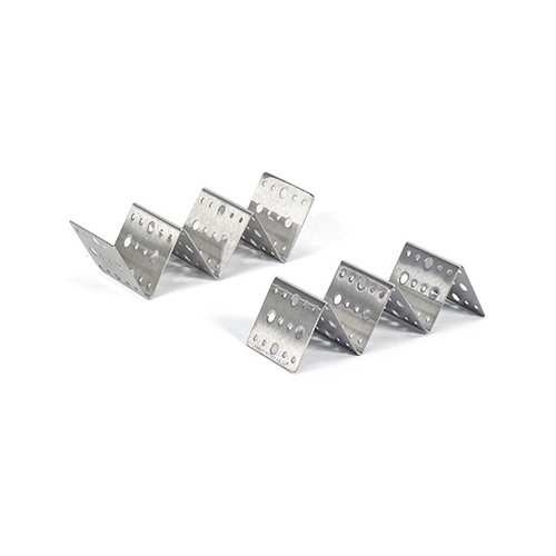 Front of the House DHO003BSS23 Dots 5-1/2" x 2" Stainless Steel Mini Taco Holder - 1 Dozen