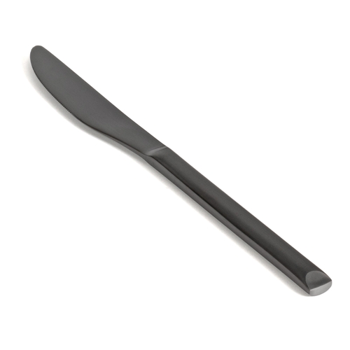 Front of the House FDK007BKS23 Jasper 9" Matte Black Stainless Steel Dinner Knife - 1 Doz