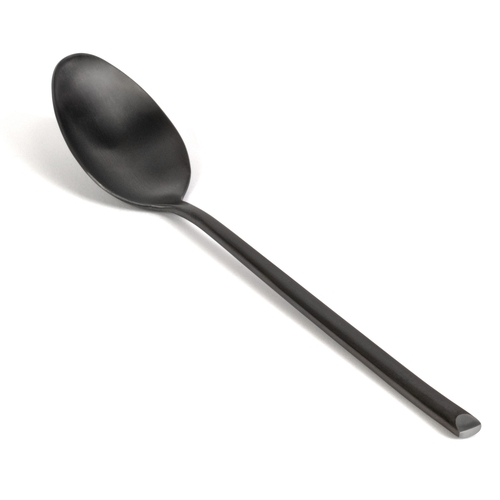 Front of the House FDS007BKS23 Jasper 8.75" Matte Black Stainless Steel Dinner Spoon - 1 Dz