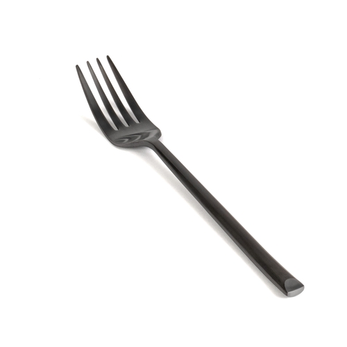 Front of the House FSF018BKS23 Jasper 7" Matte Black Stainless Steel Salad Fork - 1 Doz