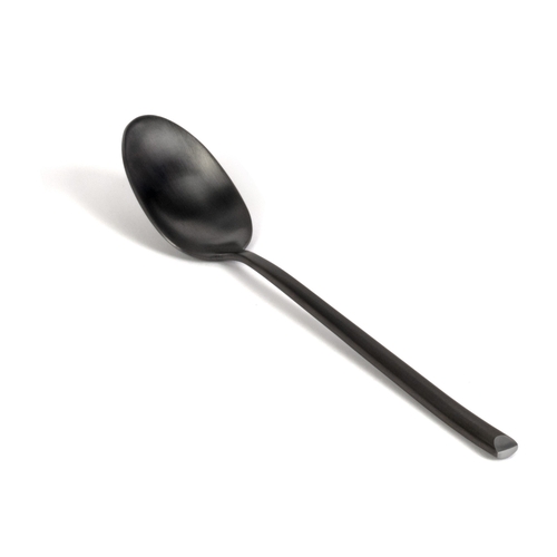 Front of the House FTS018BKS23 Jasper 7" Matte Black Stainless Steel Tea Spoon - 1 Doz