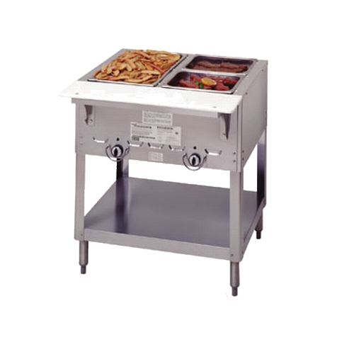Duke Manufacturing 303 Aerohot 44" (3) Well Gas Steam Table w/ Cutting Board