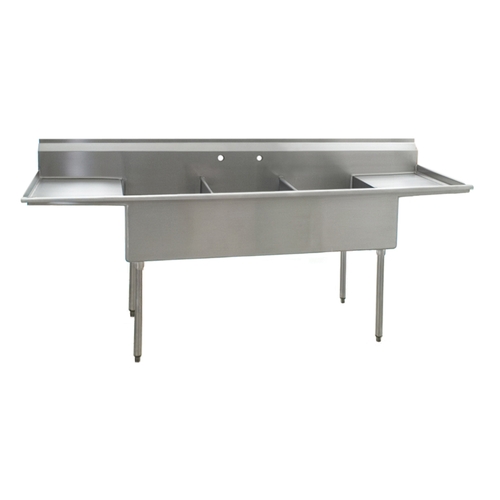 Eagle Group 2154-3-18-16/4 3 Compartment 18"x21" Utility Sink 18" Drainboards L & R 