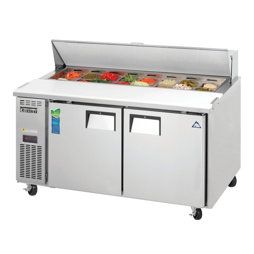 Everest Refrigeration EPWR2 59" Wide 16 Pan Two Section Sandwich Prep Table