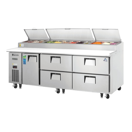 Everest Refrigeration EPPR3-D4 93" Wide 12 Pan Three Section Refrigerated Pizza Prep Table
