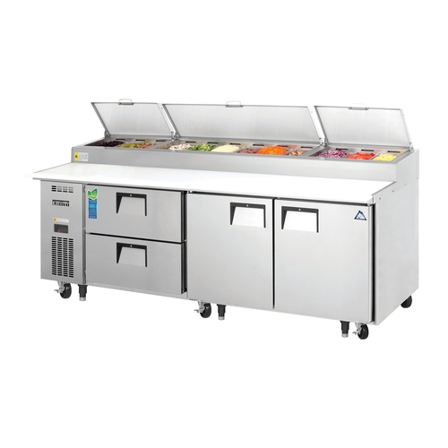 Everest Refrigeration EPPR3-D2 93" Wide 12 Pan Three Section Refrigerated Pizza Prep Table