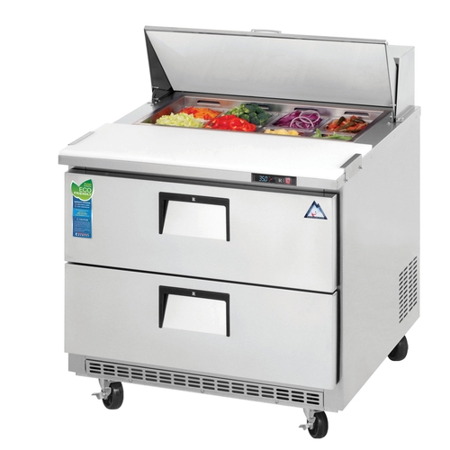 Everest Refrigeration EPBNSR2-D2 36" Wide 8 Pan One Section Sandwich Prep Table