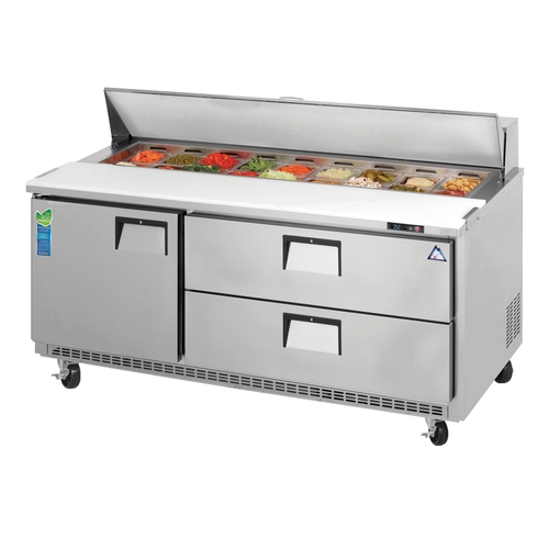 Everest Refrigeration EPBNR3-D2 71" Wide 18 Pan Two Section Sandwich Prep Table