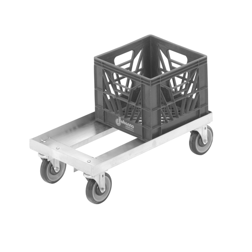 Channel Manufacturing MC1326 14.25" x 27.25" x 7.5" Aluminum Glass Rack/Milk Crate Dolly