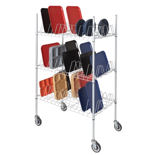 Channel Manufacturing W3TD-3 44" x 25.5" Wire Mobile Tray Drying Rack w/ 3 Shelves