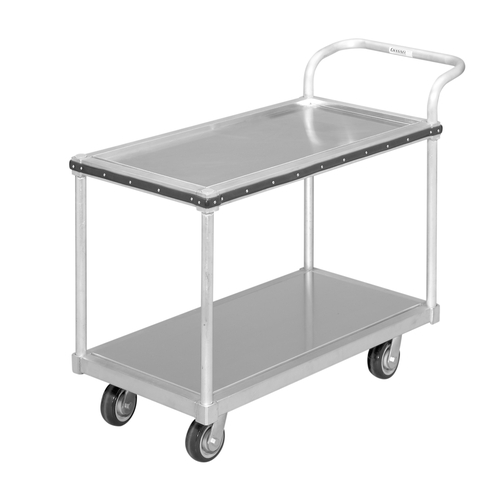 Channel Manufacturing WPC2539 22.75" x 49" Aluminum Two-Shelf Wet Produce Cart