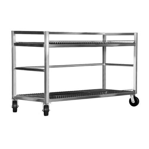 Channel Manufacturing MC2472-2 75" x 25" Aluminum Two-Shelf Oval Tray Cart