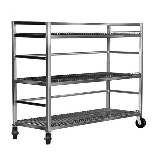 Channel Manufacturing MC2472-3 75" x 25" Aluminum Three-Shelf Oval Tray Cart