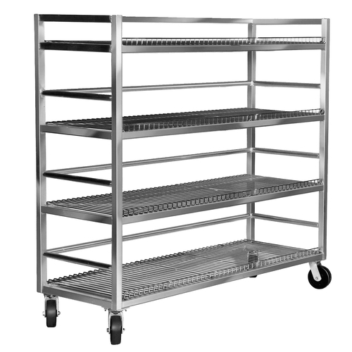Channel Manufacturing MC2472-4 75" x 25" Aluminum Four-Shelf Oval Tray Cart