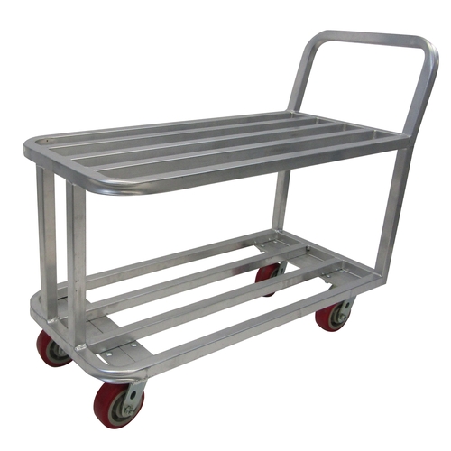 Channel Manufacturing STK18404A 18"x 44" x 36" Heavy-Duty Aluminum Two-Shelf Stocking Cart