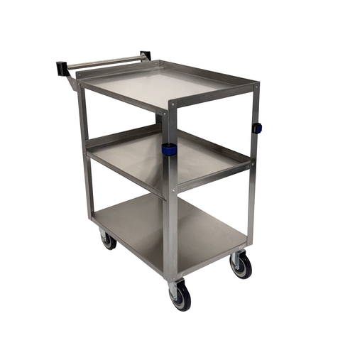 Channel Manufacturing US1524-3 27.5" x 16" Stainless Steel Three-Shelf Utility Cart