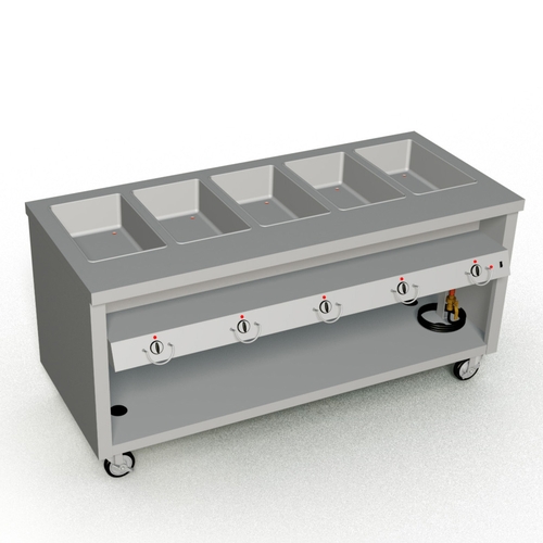 Duke Manufacturing TEHF-74SS-VALUE Thurmaduke Electric (5) Sealed Well Flat Front Steam Table