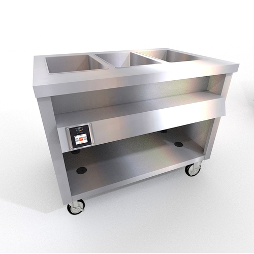 Duke Manufacturing TWHF-46SS Thurmaduke 46" Electric 3 Well Mobile Waterless Steam Table