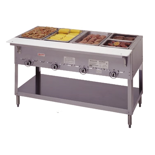 Duke Manufacturing 304 Aerohot 58" (4) Well Gas Steam Table w/ Cutting Board