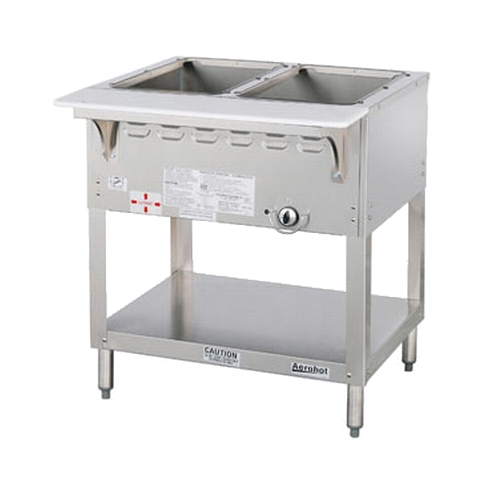 Duke Manufacturing WB302 Aerohot (2) Pan Gas Wet Steam Table with Carving Board
