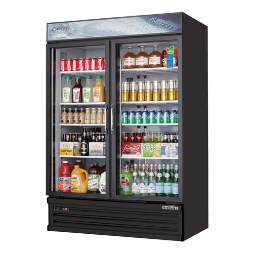 Everest Refrigeration EMSGR48B 53" Wide Two Section Glass Door Merchandiser Cooler