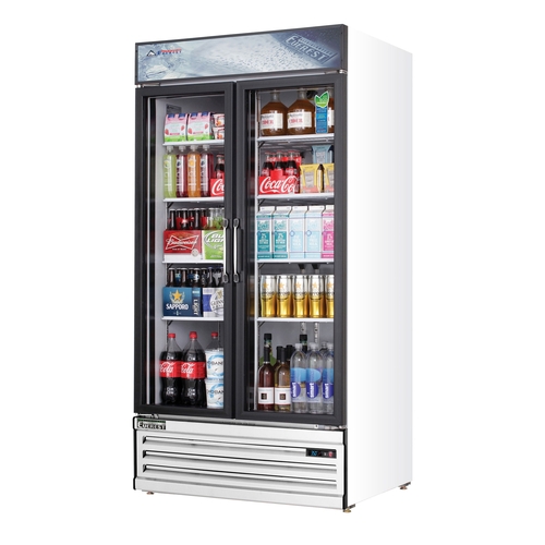 Everest Refrigeration EMSGR33 39" Wide Two Section Glass Door Merchandiser Cooler