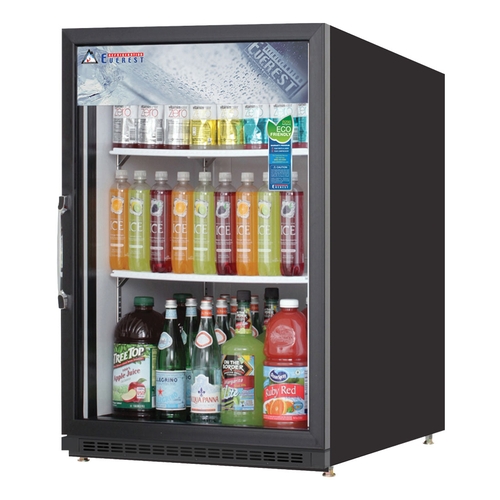 Everest Refrigeration EMGR5B 25" Wide One Section Glass Door Merchandiser Cooler