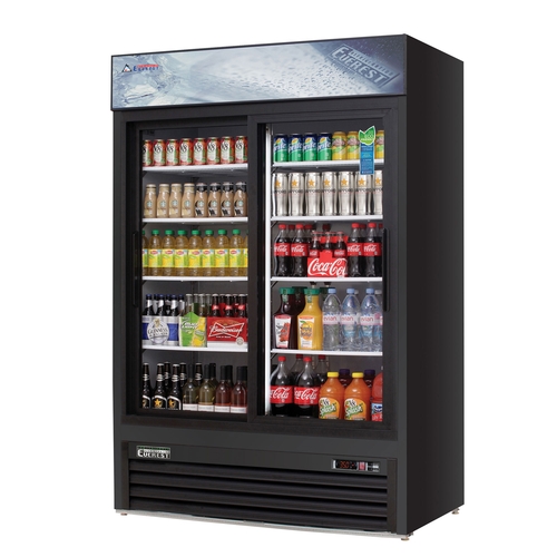 Everest Refrigeration EMGR48B 53" Wide Two Section Sliding Glass Door Merchandiser Cooler