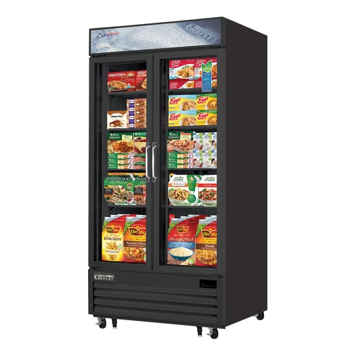 Everest Refrigeration EMGF36B 41" Wide Two Section Glass Door Merchandiser Freezer