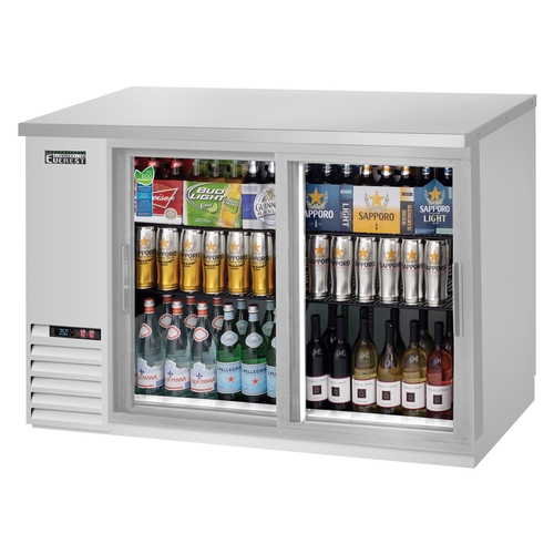 Everest Refrigeration EBB48G-SD-SS 49" Wide Two Section Glass Door Back Bar Refrigerator