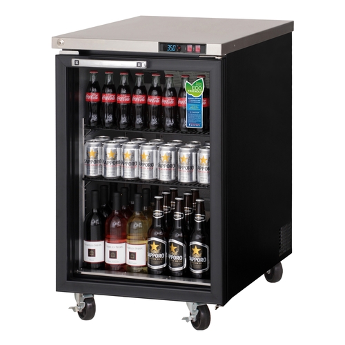 Everest Refrigeration EBB23G 23.5" Wide One Section Glass Door Back Bar Refrigerator