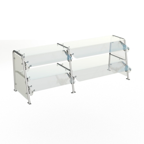 Duke Manufacturing TS482DD-88 87-1/2" W Dual Shelf Self-Service Contemporary Food Shield 