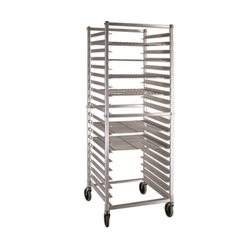 New Age NS621KD Full Height 20 Pan Mobile Aluminum Donut Screen Rack