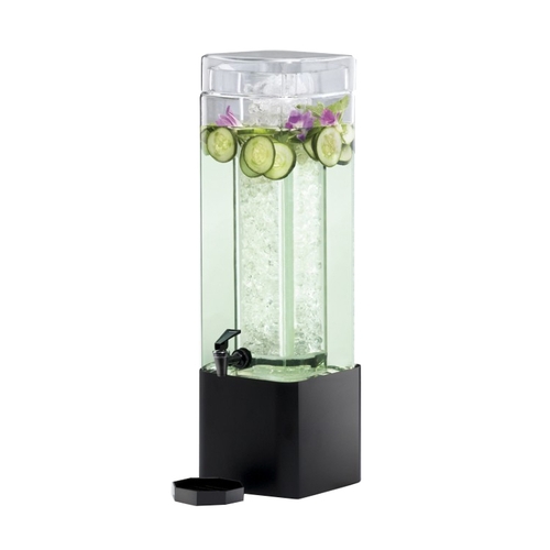 Cal-Mil 1112-1A-13 7" x 9" Clear Acrylic 1.5 Gallon Square Beverage Dispenser