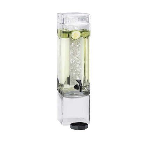 Cal-Mil 1112-3 7" x 9.25" Glass Body 3 Gallon Square Beverage Dispenser