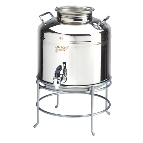 Cal-Mil 3497-3-55 14" x 14" x 18"H Stainless Steel 3 Gallon Beverage Dispenser