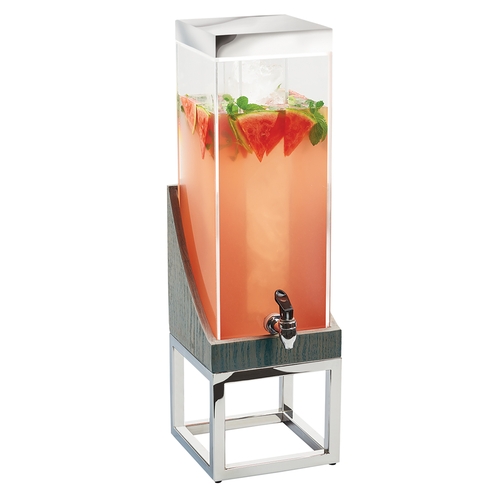 Cal-Mil 3804-3-83 Ashwood 8" x 8" x 26"H Gray Oak 3 Gallon Beverage Dispenser