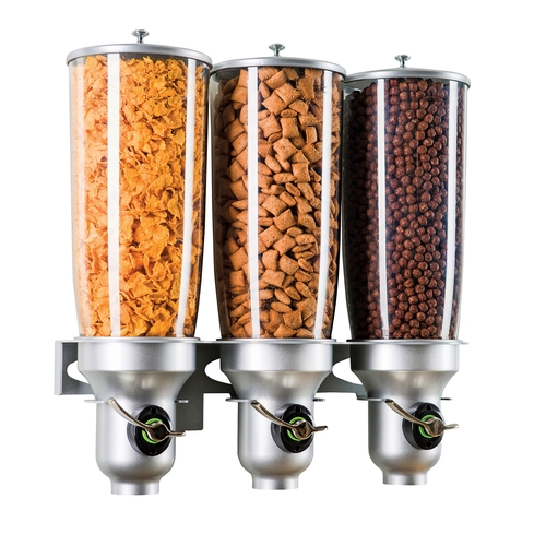 Cal-Mil 3518-3-39FF 18.5" x 6.75" x 19.75"H Platinum Cereal Dispenser