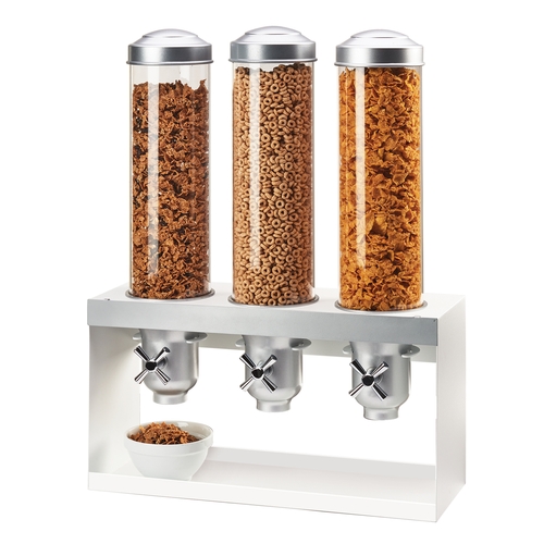 Cal-Mil 3598-3-55 Luxe 20.5" x 7.25" x 27"H White Metal Cereal Dispenser