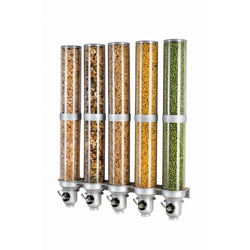 Cal-Mil 3618-5-39FF 31" x 6.5" x 38"H Plastic Free Flow Cereal Dispenser