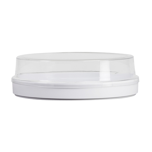 Cal-Mil 22346-8-12 8" Dia. Clear Plastic Stackable Cover w/ 1" Vent Hole
